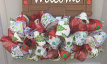 Christmas Tree Truck Welcome Door Hanger with Christmas Ribbon