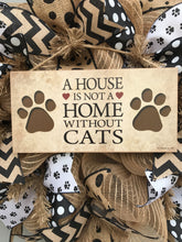 Cat Wreath, Pet Decor, A House is Not a Home Without Cats, Crazy Cat Lady