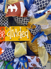 Sports House Divided Custom Football Deco Mesh Wreath