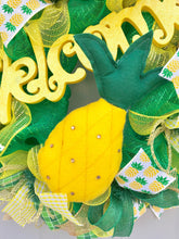 Welcome Pineapple Summer Deco Mesh Wreath, Welcome Wreath, Summer Wreath, Spring Wreath, Pineapple Decor