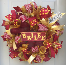 Cheerleader School Spirit Deco Mesh Wreath, Cheer Squad Decor