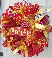 Cheerleader School Spirit Deco Mesh Wreath, Cheer Squad Decor
