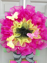Flower Wreath, Flower Pot Wreath, Topiary Door Hanger, Flower Door Hanger, Spring Wreath, Summer Wreath, Butterfly Wreath