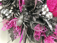 Halloween Floral Wreath, Welcome Ghosts and Ghouls, Halloween Decor, Spider Wreath, Black Purple Wreath, Pumpkin Wreath, Grapevine Wreath