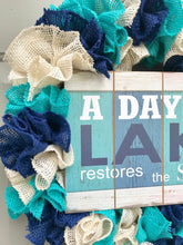 Lake Wreath, Screen Door Wreath, Slim Wreath, A Day At the Lake Restores the Soul, Burlap Wreath