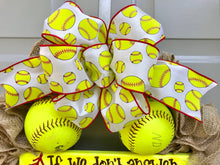 Softball Wreath, If We Don't Answer We're At The Ballfield Softball Burlap Wreath, Sports Wreath