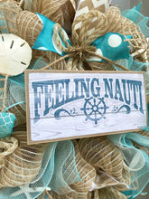 Beach Wreath, Burlap Deco Mesh Wreath with Seashells, Feeling Nauti, Nautical Wreath, Seashell Wreath, Starfish Wreath
