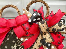 Paw Print Wreath, Dog Wreath, Red and Black Wreath, Pet Wreath, Beware Dog Kisses