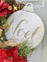 Noel Wreath, Poinsettia Wreath, Christmas Wreath, Grapevine Wreath