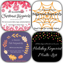 Holiday Keywords, Christmas Keywords, Halloween SEO, SEO Keywords, Etsy SEO, Etsy Keywords, Wreath Keywords, Fall Keywords