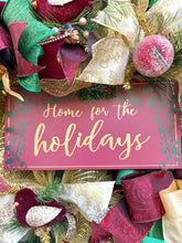 Home For The Holidays Christmas Wreath, Christmas Front Door Decoration