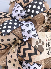 A House is Not a Home Without a Dog Black and Brown Burlap Deco Mesh Wreath
