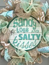 Beach Wreath, Sandy Toes and Salty Kisses Seashell Decor, Starfish Wreath, Beach House
