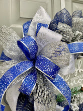 Winter Wreath for Front Door, Christmas Porch Decor, Dashing Through The Snow Holiday Wreath