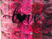 Love Valentine Rose Decor, 9x9 Shadow Box for side table or foyer, Personalized Mantle decor