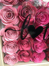 Love Valentine Rose Decor, 9x9 Shadow Box for side table or foyer, Personalized Mantle decor