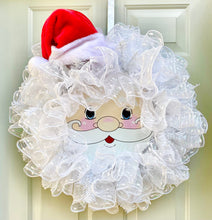 Santa Wreath, Christmas Wreath, Santa Hat, Santa Face Decor