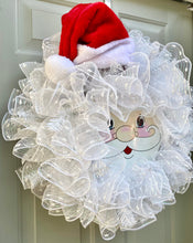 Santa Wreath, Christmas Wreath, Santa Hat, Santa Face Decor