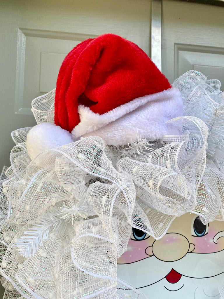 Santa Wreath Christmas Wreath Santa Hat Santa Face Decor Beautifulmesh 6635