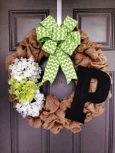 Custom Burlap Monogram Wreath, Rustic Wreath, Initial Wreath, Burlap Wreath