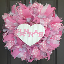 Personalized Baby Shower Wreath,  Name Wreath, Customizable Baby Girl Shower Deco Mesh Wreath