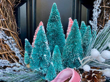 Winter Grapevine Wreath, Bottle Brush Tree Wreath, Christmas Front Door Decor, Frosted Pine Wreath
