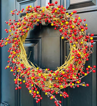 Fall Berry Wreath, Christmas Minimalist Rustic Front Door Decor, Year Round Wreath