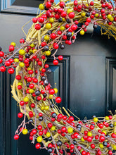 Fall Berry Wreath, Christmas Minimalist Rustic Front Door Decor, Year Round Wreath