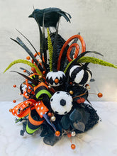 Halloween Table Arrangement, Witch Hat Centerpiece with Black Crow, Cute Pumpkin Halloween Party Decor