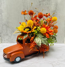 Fall Truck Flower Arrangement, Vintage Truck Table Centerpiece