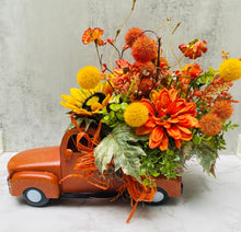 Fall Truck Flower Arrangement, Vintage Truck Table Centerpiece