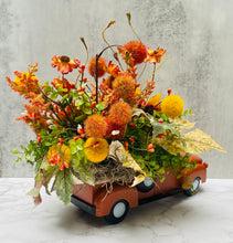 Fall Truck Flower Arrangement, Vintage Truck Table Centerpiece