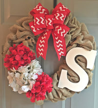 Custom Burlap Monogram Wreath, Rustic Wreath, Initial Wreath, Burlap Wreath
