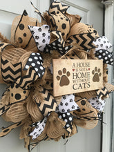 Cat Wreath, Pet Decor, A House is Not a Home Without Cats, Crazy Cat Lady