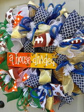 Sports House Divided Custom Football Deco Mesh Wreath