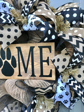 Home Pet Wreath, Dog Black and Brown Burlap Deco Mesh Wreath, Cat Wreath, Welcome Wreath