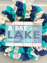 Lake Wreath, Screen Door Wreath, Slim Wreath, A Day At the Lake Restores the Soul, Burlap Wreath