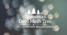 Snowman Tree DIY, Christmas Tree Mesh Tutorial, Snowman Video Tutorial, Snowman Deco Mesh, How To Snowman Tree, Wreath DIY