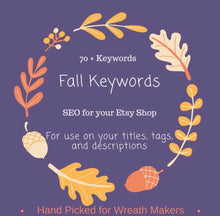 Holiday Keywords, Christmas Keywords, Halloween SEO, SEO Keywords, Etsy SEO, Etsy Keywords, Wreath Keywords, Fall Keywords