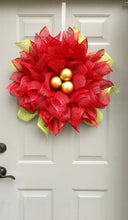 Poinsettia Wreath for Front Door, Christmas Holiday Decor, Flower Winter Front Porch Decoration