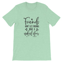 Wreath Shirt, Friends Don't Let Friends Have a Naked Door, Crafters Tee, Short-Sleeve Unisex T-Shirt