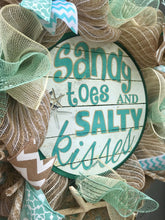 Beach Wreath, Sandy Toes and Salty Kisses Seashell Decor, Starfish Wreath, Beach House