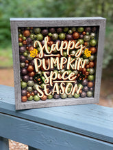 Fall Wall Decor, Happy Pumpkin Spice Season, 9x9 Shadow Box for side table or foyer, Mantle decor