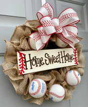 Baseball Wreath, Home Sweet Home Baseball Burlap Wreath, Sports Decor, Check The Ballfield