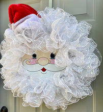 Santa Wreath, Christmas Wreath, Santa Hat, Santa Face Decor